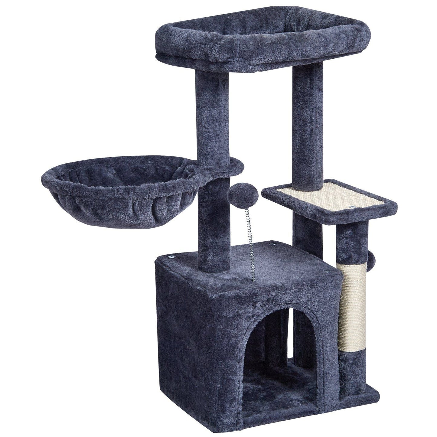 VEVOR Cat Tree 31.4" Cat Tower with Cat Condo Sisal Scratching Post Dark Grey