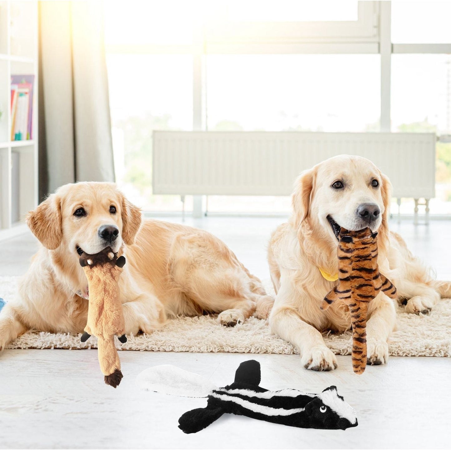 5Pcs Multi-Color Squeaky No Stuffing Dog Toys With Squeaky Balls Dog Teething Training Interactive Dog Toys for Aggressive Chewers for Small Medium and Large Dogs