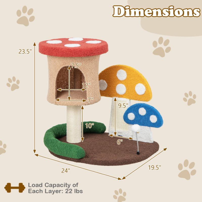 Multicolor Cat Tree with Condo and Platform