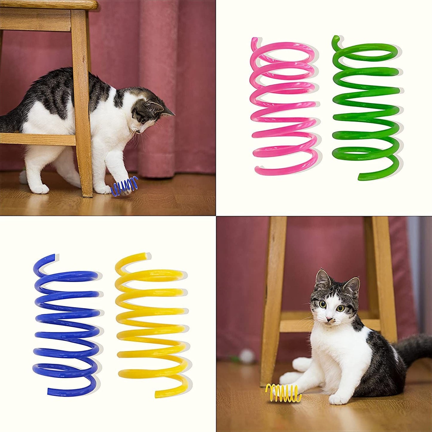 4pcs/set Puppy & Cat Spring Interactive Toys With Durable For Funny