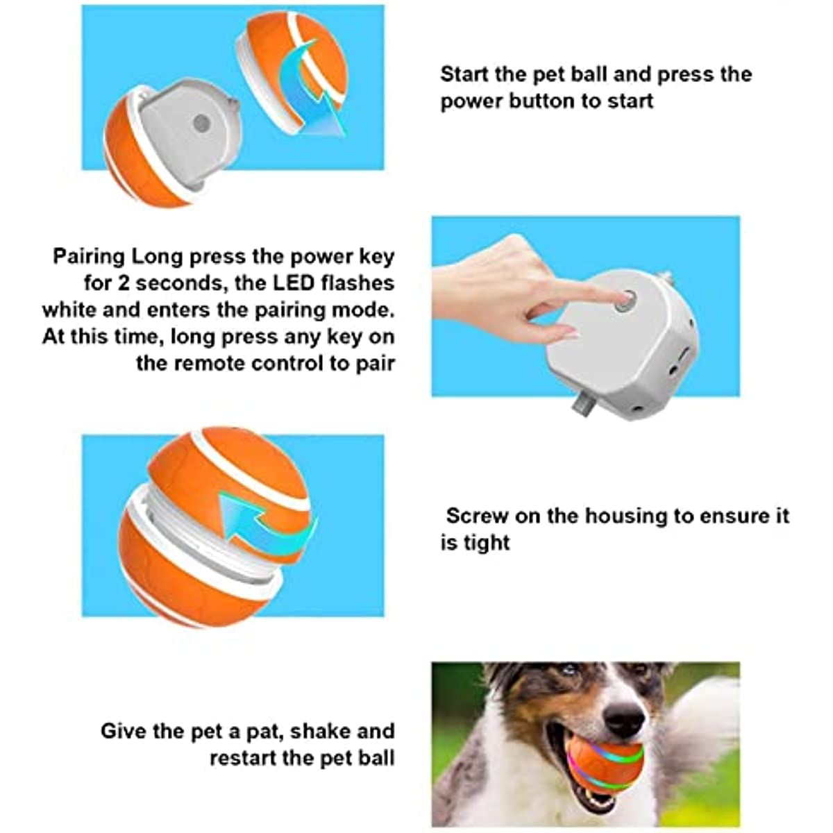 Rolling Ball for Dogs; Pet Dog Mental Stimulation Toys | Made of Natural Rubber; Active Rolling Ball for Dog Puppies and Cats; Happy; Intelligent Interactive Dog Toy