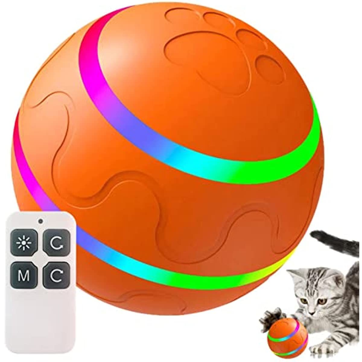 Rolling Ball for Dogs; Pet Dog Mental Stimulation Toys | Made of Natural Rubber; Active Rolling Ball for Dog Puppies and Cats; Happy; Intelligent Interactive Dog Toy