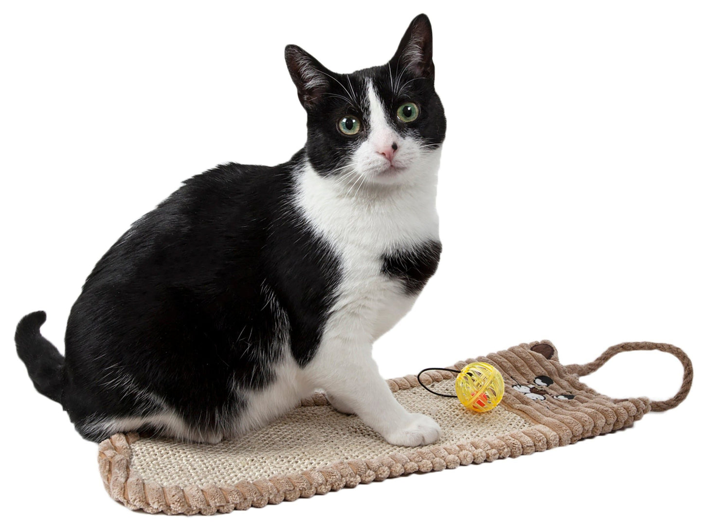 Pet Life Eco-Natural Sisal And Jute Hanging Carpet Kitty Cat Scratcher Lounge With Toy
