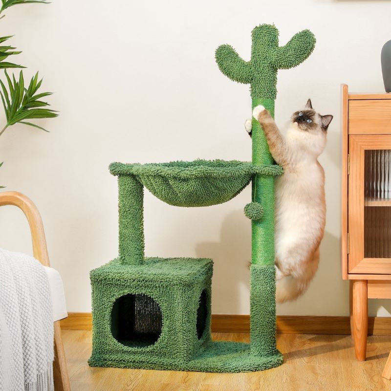 Indoor with Large House Natural Sisal Rope Cactus Cat Tree Condo