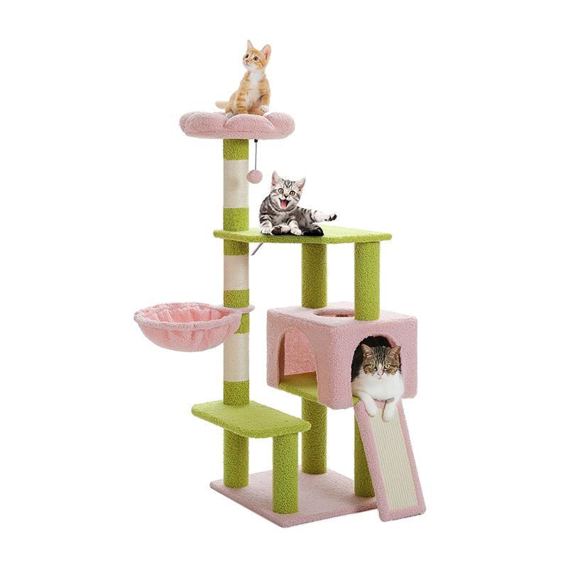 47.2" Multi-Level Cat Tower with Sisal Covered Scratching Posts