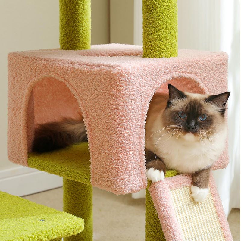 47.2" Multi-Level Cat Tower with Sisal Covered Scratching Posts