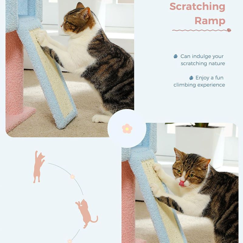 47.2" Multi-Level Cat Tower with Sisal Covered Scratching Posts
