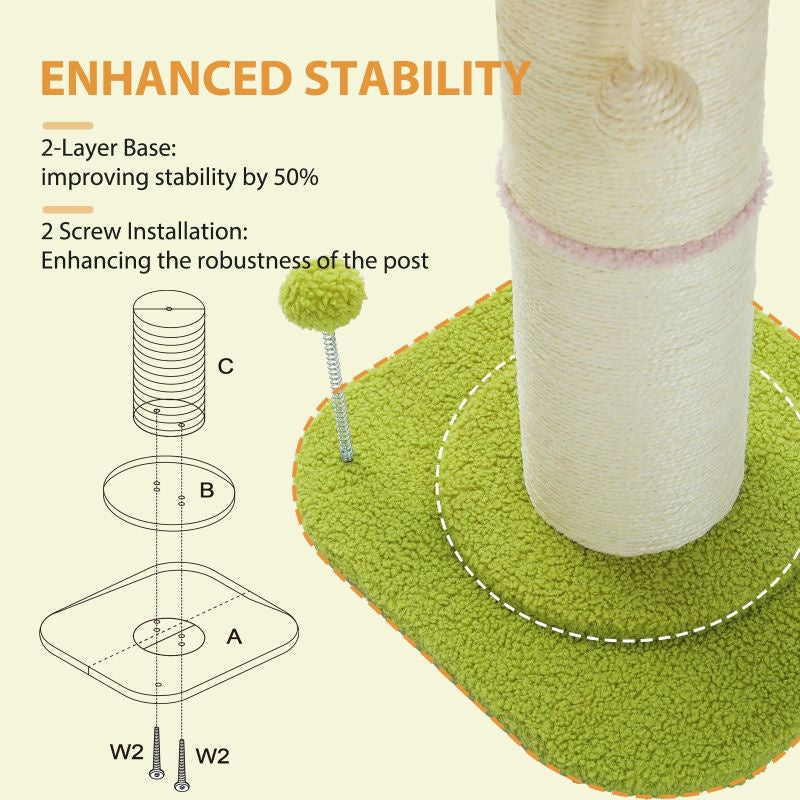 Tall Cat Scratching Post Small Cat Tree for Indoor
