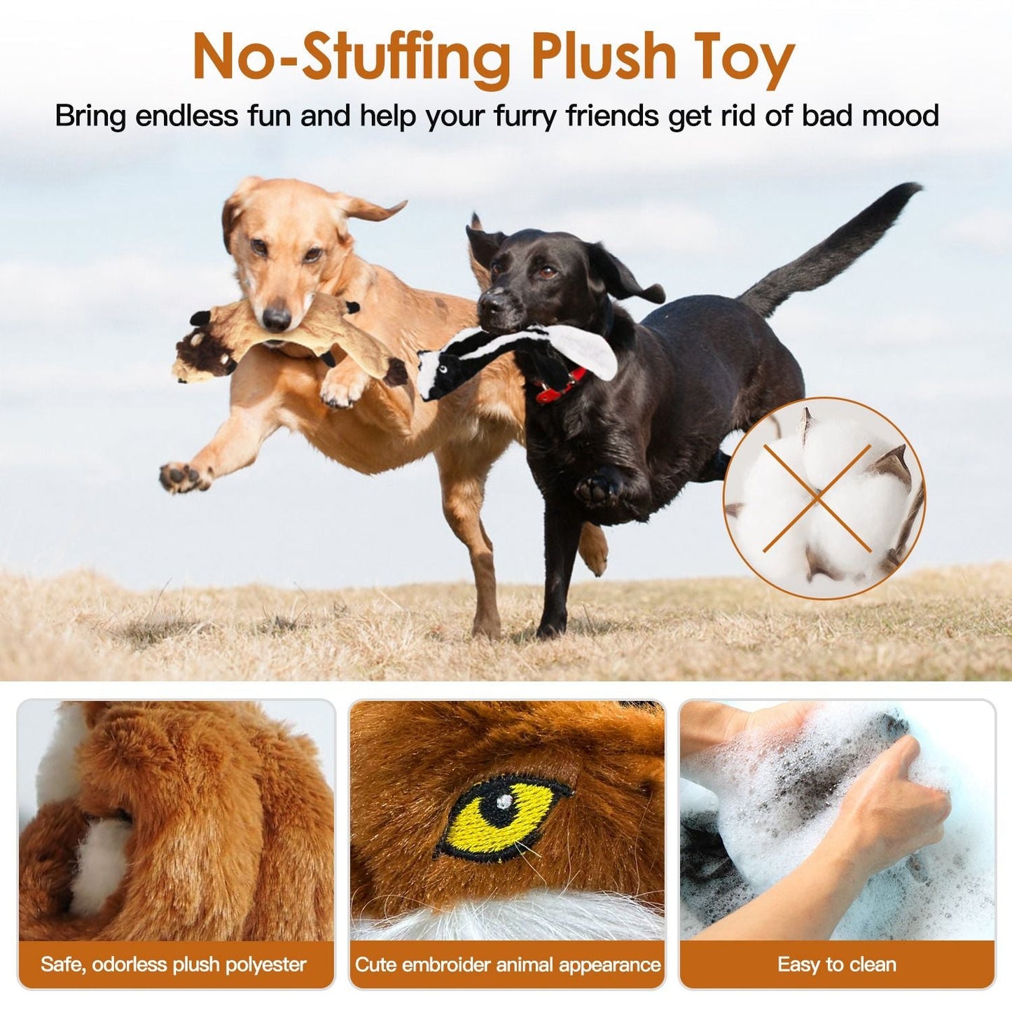 5Pcs Multi-Color Squeaky No Stuffing Dog Toys With Squeaky Balls Dog Teething Training Interactive Dog Toys for Aggressive Chewers for Small Medium and Large Dogs