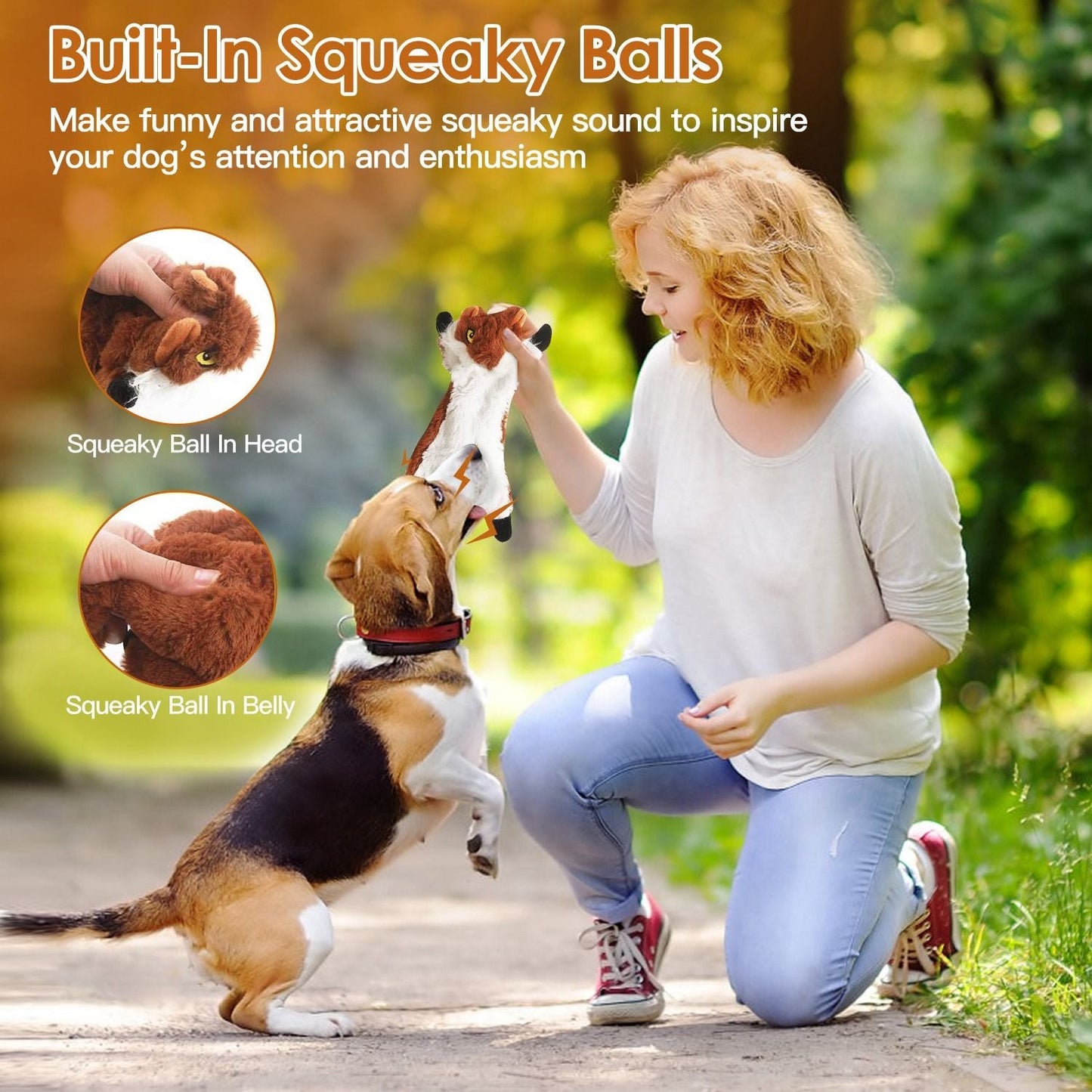 5Pcs Multi-Color Squeaky No Stuffing Dog Toys With Squeaky Balls Dog Teething Training Interactive Dog Toys for Aggressive Chewers for Small Medium and Large Dogs