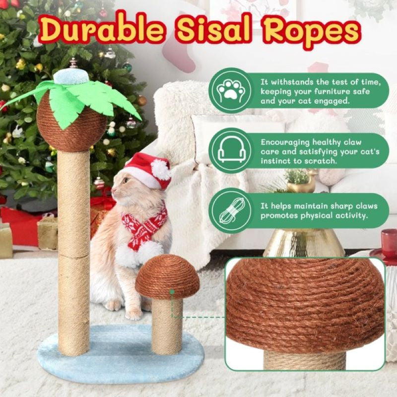 Cat Scratching Post with Natural Sisal Posts for Indoor Cats Game