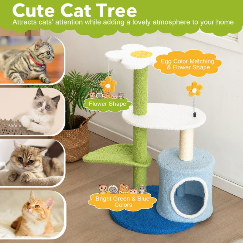 Indoor Cat Tower with Sisal Covered Scratching Posts