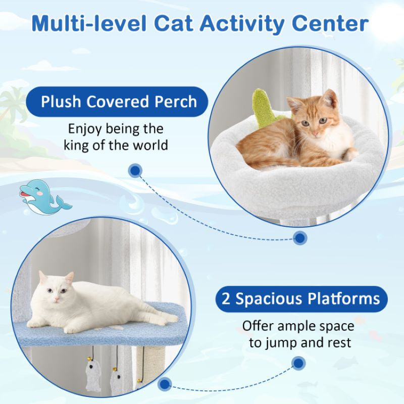 Indoor Cat Tower with Sisal Covered Scratching Posts