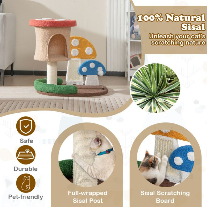 Multicolor Cat Tree with Condo and Platform