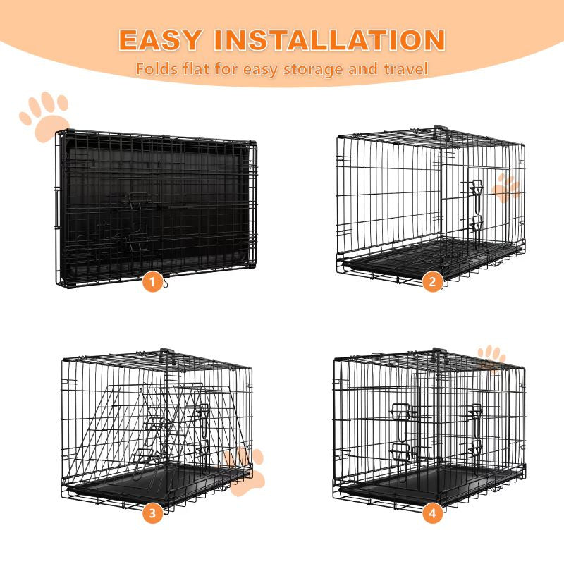Portable Dog Cage with Divider for Indoor & Outdoor