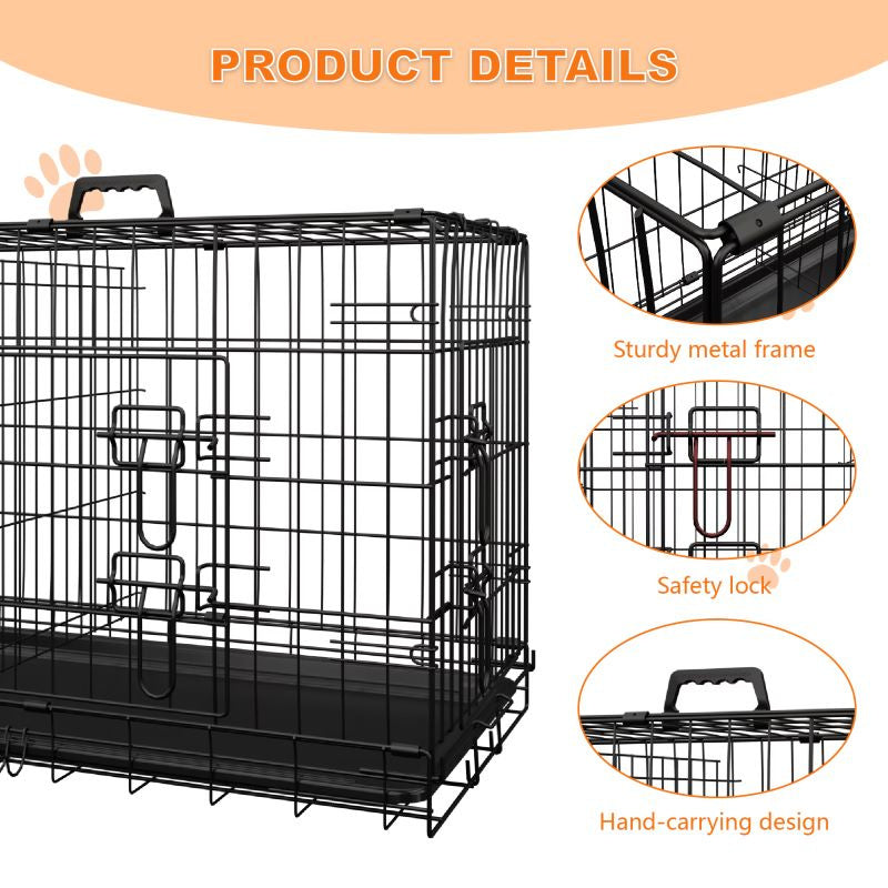 Portable Dog Cage with Divider for Indoor & Outdoor