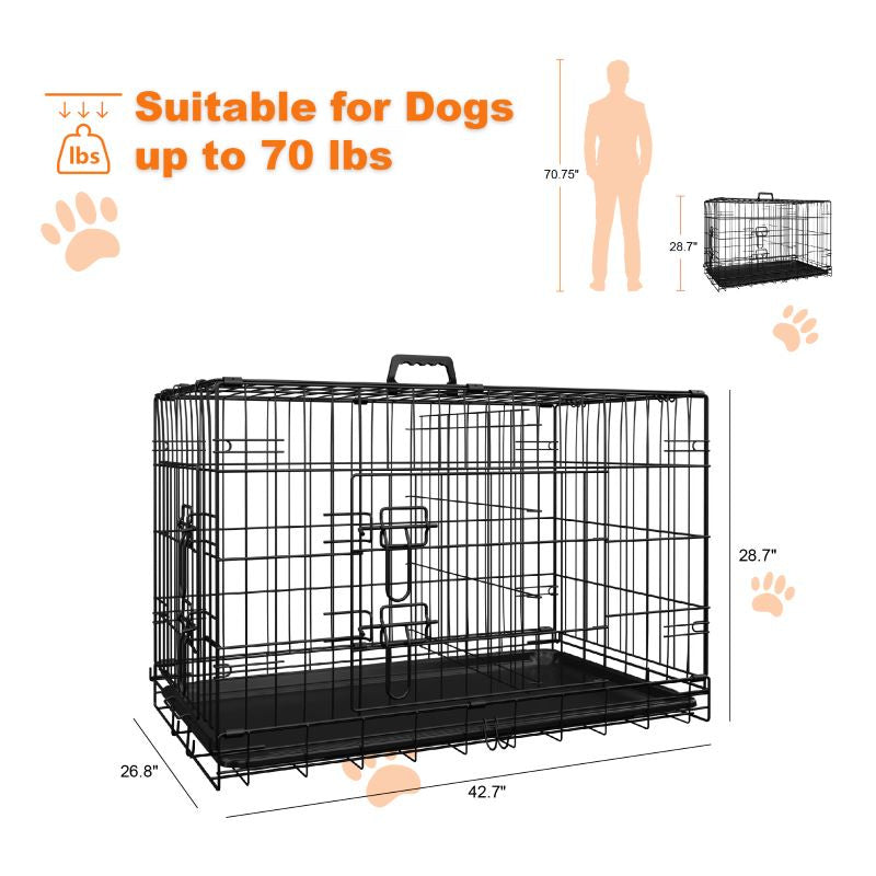 Portable Dog Cage with Divider for Indoor & Outdoor
