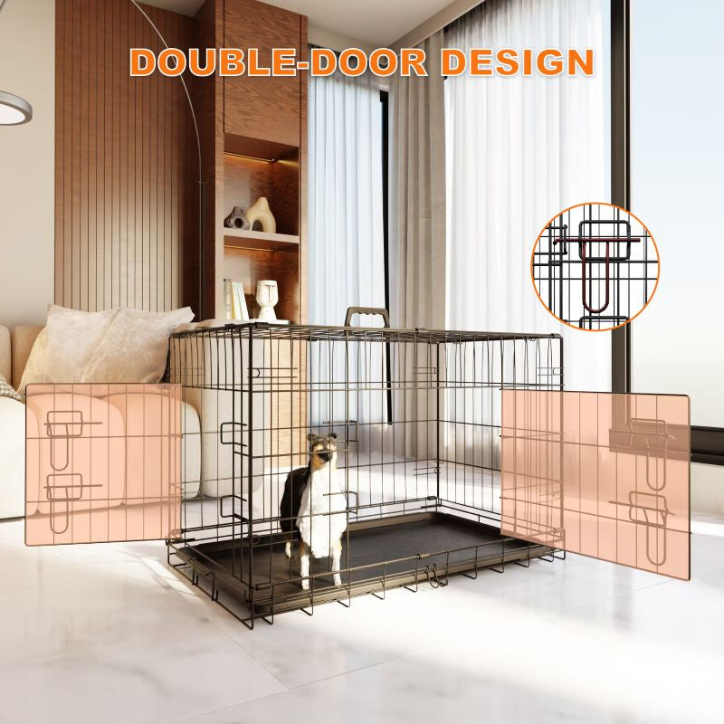 Portable Dog Cage with Divider for Indoor & Outdoor