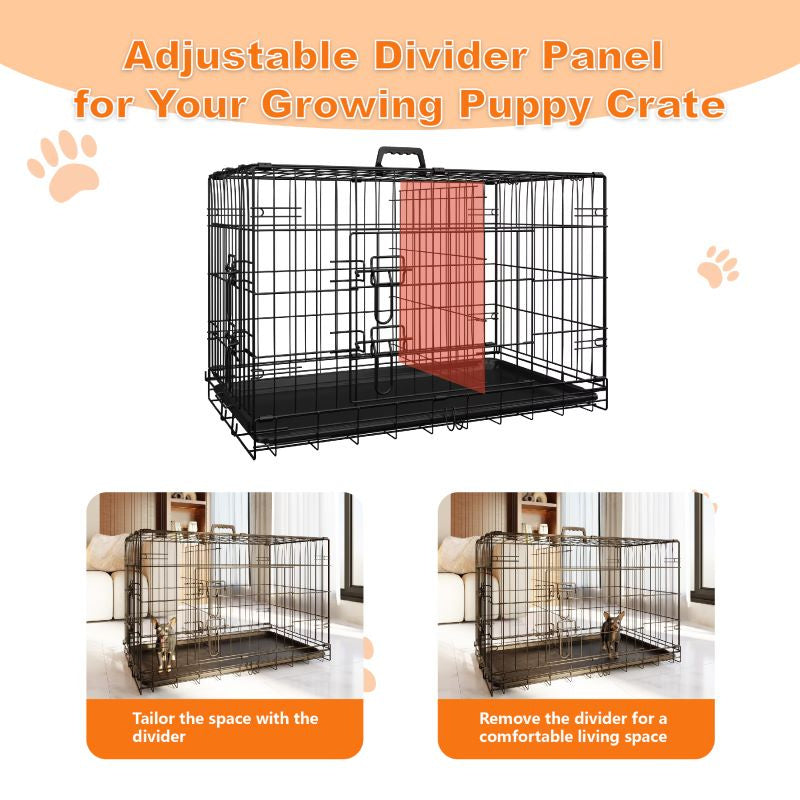 Portable Dog Cage with Divider for Indoor & Outdoor