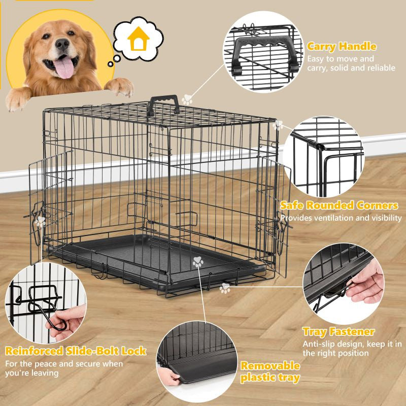 Portable Dog Cage with Divider for Indoor & Outdoor