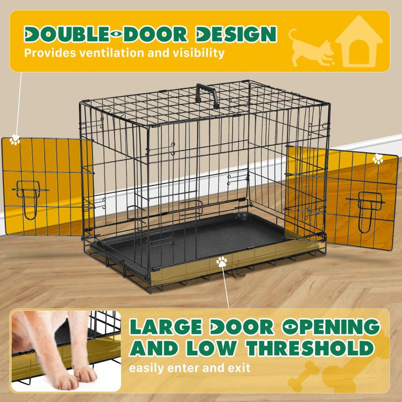Portable Dog Cage with Divider for Indoor & Outdoor