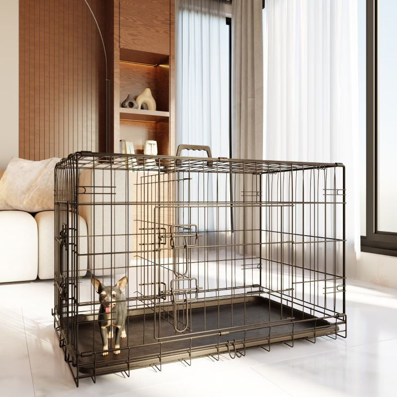 Portable Dog Cage with Divider for Indoor & Outdoor