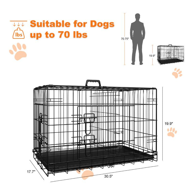 Portable Dog Cage with Divider for Indoor & Outdoor